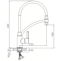 Смеситель для кухни Haiba HB72505 Хром Серый латунь