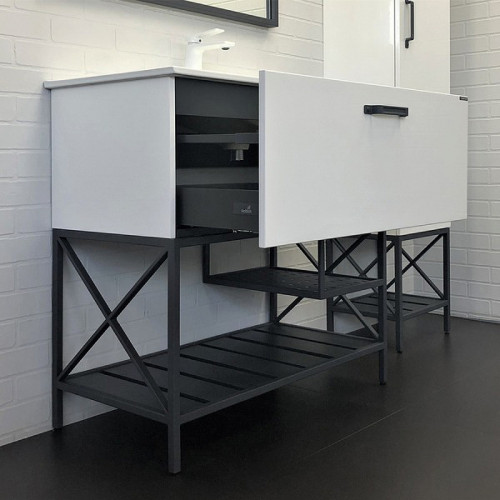 Тумба с раковиной Comforty Бредфорд 90 00-00009955 Белый глянец МДФ / ЛДСП