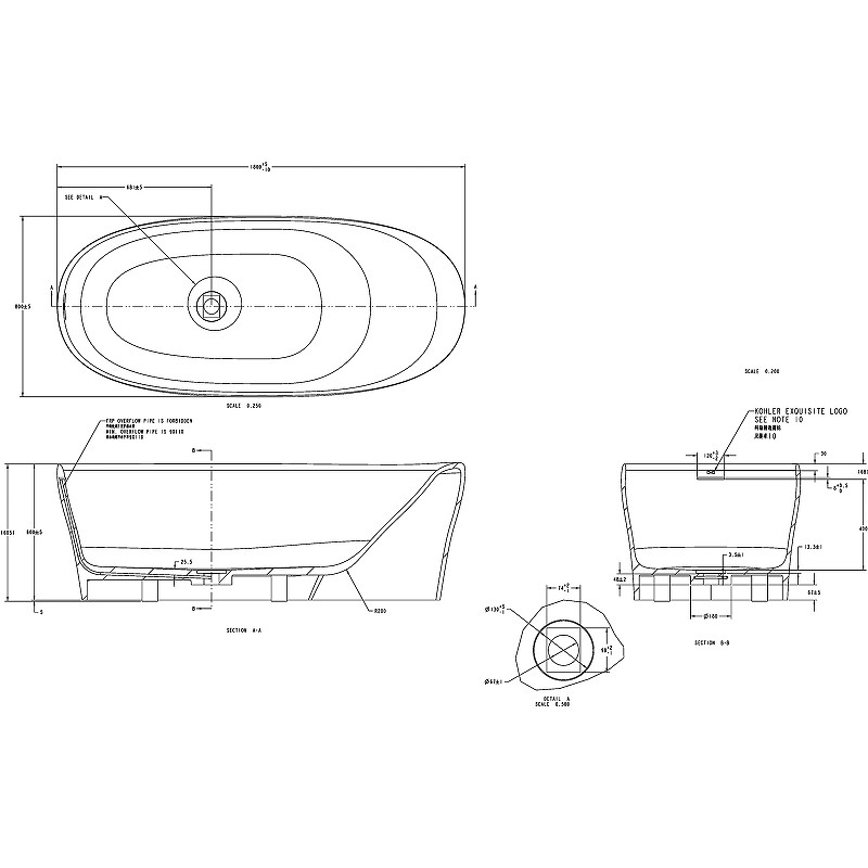 Ванна из искусственного камня Allen Brau Krion Neo XL 180x80 2.35002.21 без гидромассажа