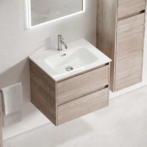 Тумба под раковину Sancos Libra 60 LB60EG подвесная Дуб галифакс натуральный МДФ / ЛДСП