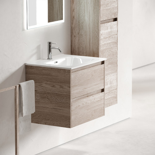 Тумба под раковину Sancos Libra 60 LB60EG подвесная Дуб галифакс натуральный МДФ / ЛДСП