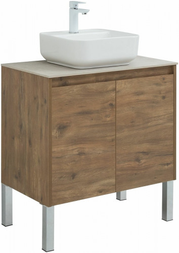 Тумба под раковину Aquanet Nova Lite 75 298852 подвесная Дуб рустикальный МДФ / ЛДСП