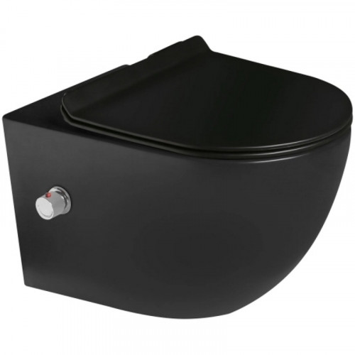 Унитаз биде SantiLine SL-5002MB-BD подвесной Черный матовый с сиденьем Микролифт фаянс подвесной
