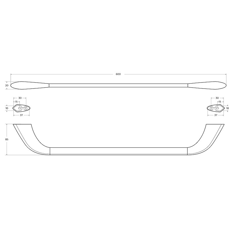 Полотенцедержатель Cezares Liner LINER-TH-60-01 Хром