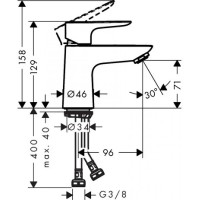 Смеситель для раковины Hansgrohe Talis E 71701000 Хром латунь
