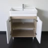 Тумба с раковиной Comforty Печора 70 00-00018366 цвет Дуб светлый Белый матовый