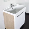 Тумба с раковиной Comforty Печора 70 00-00018366 цвет Дуб светлый Белый матовый