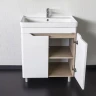 Тумба с раковиной Comforty Печора 70 00-00018366 цвет Дуб светлый Белый матовый