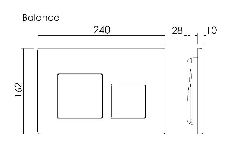 Клавиша смыва Ceramicanova Balance Square CN12-002GG цвет Вороненая сталь