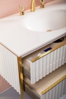 Тумба под раковину Boheme Armadi Art Monaco 100 866-100-WG Белый глянец Золото МДФ / ЛДСП