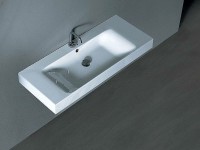 Раковина Kerasan Cento 100 355001*1 Белая фарфор подвесная, накладная