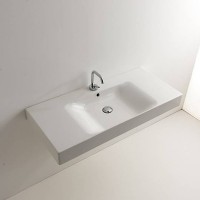 Раковина Kerasan Cento 100 355001*1 Белая фарфор подвесная, накладная