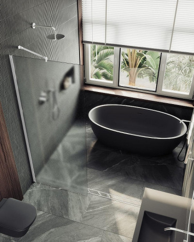 Душевая перегородка Maybah Glass MGD-688-1ш 1190х1950 в широком профиле Белый стекло сатиновое