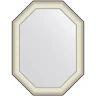 Зеркало Evoform Octagon 84x64 BY 7444 в багетной раме - Белая кожа с хромом 78 мм стекло