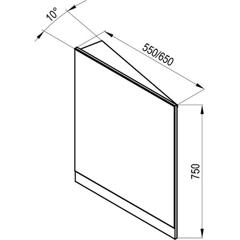 Зеркало Ravak 10° 65 L X000001078 угловое Темный орех стекло
