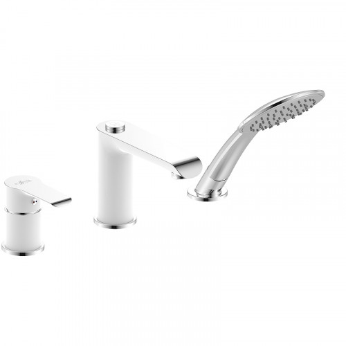 Смеситель на борт ванны Rossinka W40-39 Белый Хром латунь