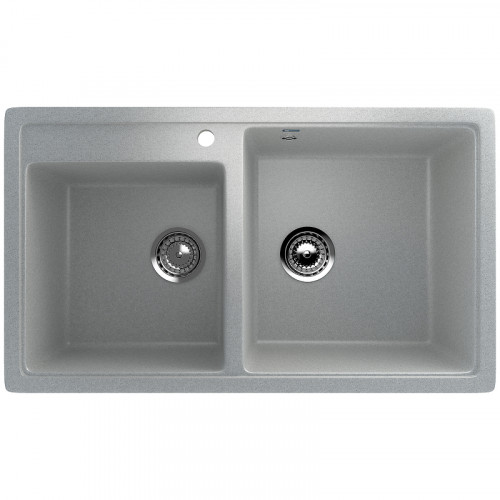 Кухонная мойка Ulgran Classic U-200-310 Серая искусственный камень (литьевой мрамор) встраиваемый