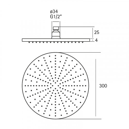 Верхний душ Cisal Xion DS016420D1 Нержавеющая сталь