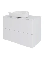Тумба с раковиной Orange Otto 75 Ot-75TuMDF+B07-500W подвесная цвет Белый глянец