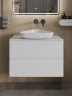 Тумба с раковиной Orange Otto 75 Ot-75TuMDF+B07-500W подвесная цвет Белый глянец