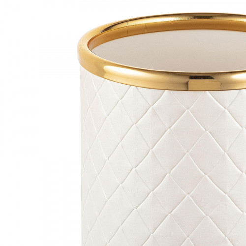 Стакан для зубных щеток Geralis M-NCWG-M Ромб цвет Бежевый, кант Золото