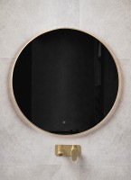 Зеркало Boheme Modern 120 545-120-G с подсветкой Золото с сенсорным выключателем и подогревом стекло