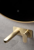 Зеркало Boheme Modern 120 545-120-G с подсветкой Золото с сенсорным выключателем и подогревом стекло