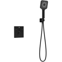 Душевая система Vincea Inspire VSFW-3I21MT4MB с термостатом Черная матовая латунь встраиваемый