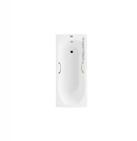 Чугунная ванна Vinsent Veron Soissons 170x70 VCN1707042H/VH0012GD цвет Белый с квадратными золотыми ручками