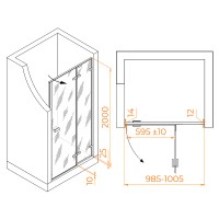 Душевая дверь RGW Stilvoll SV-004-B 100 353200410-24 профиль Черный стекло матовое