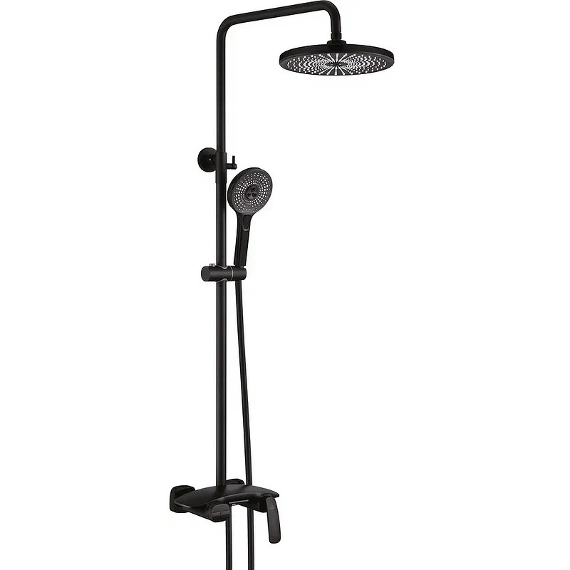 Душевая система Rose R11H R1136H Черная матовая