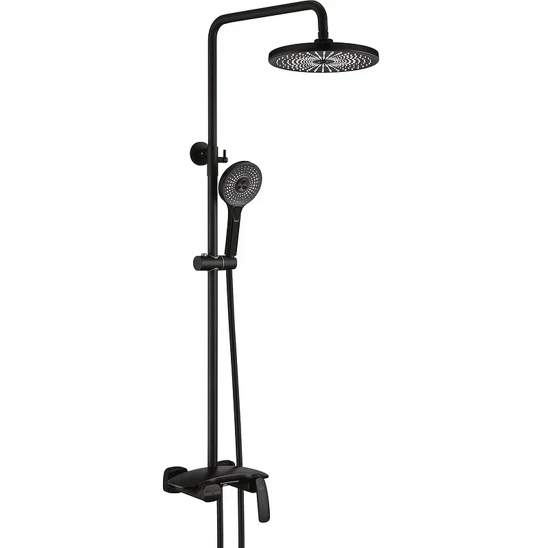 Душевая система Rose R11H R1136H Черная матовая
