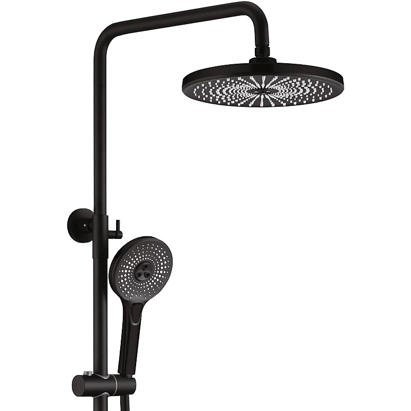 Душевая система Rose R11H R1136H Черная матовая