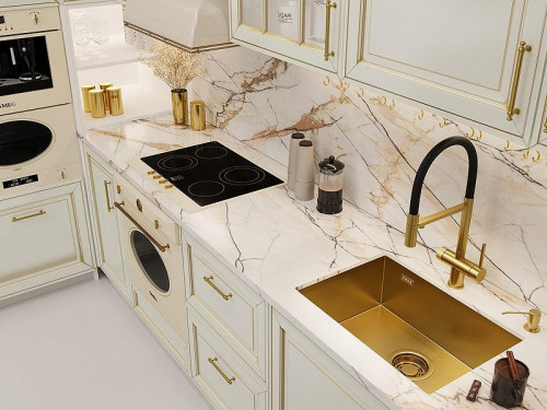 Кухонная мойка Emar PVD 59 EMB-132 PVD цвет Nano Golden