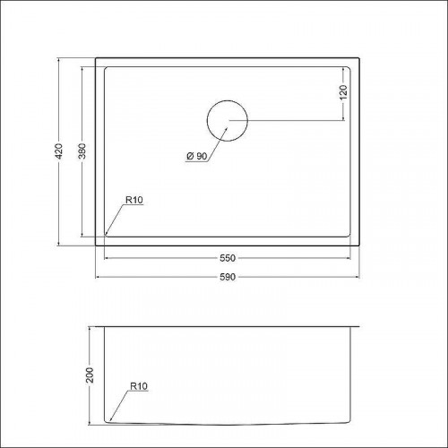Кухонная мойка Emar PVD 59 EMB-132 PVD цвет Nano Golden