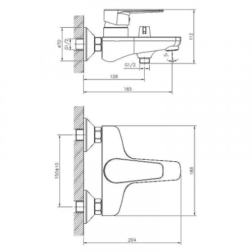Смеситель для ванны Decoroom DR72036 Хром