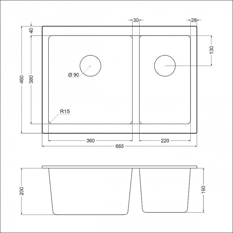 Кухонная мойка Emar Quartz 66,5 EMQ-2665.PL цвет Агат