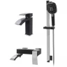 Комплект смесителей Hansberge Cubito H7077BC Черный матовый Хром