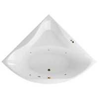 Акриловая ванна Excellent Glamour 150x150 WAEX.GLA15.SOFT.GL цвет Белый с гидромассажем форсунки Золото