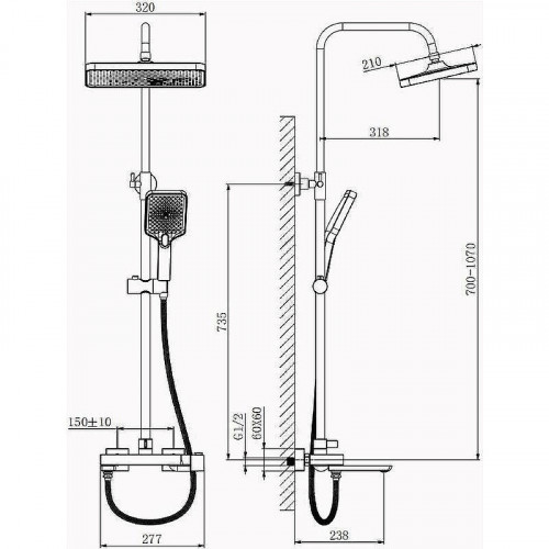 Душевая система Belz B672 B24672 Хром