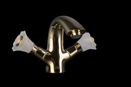 Смеситель для раковины Boheme Camelia 291 Золото латунь