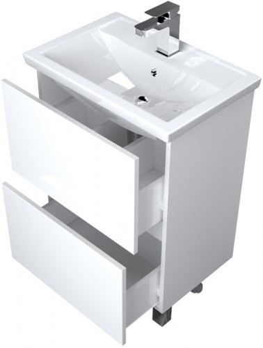 Тумба под раковину 1MarKa Aris 60 У76053 Белая глянцевая МДФ / ЛДСП