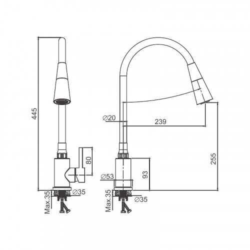Смеситель для кухни Belz B74810-7 цвет Черный