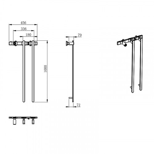 Электрический полотенцесушитель AQUAme 100х45 AQM3132GM цвет Темный металл шлифованный