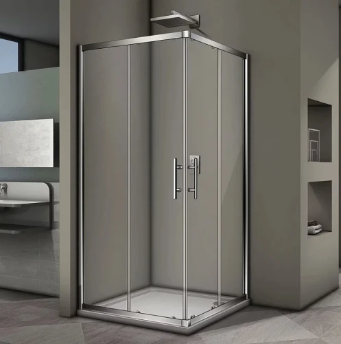 Душевой уголок Veconi Rovigo RV-29 100x100 RV29-100K-01-19C3 профиль Хром стекло прозрачное