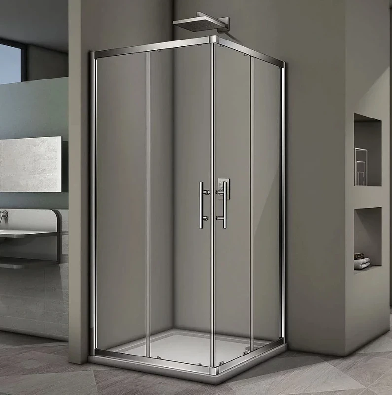 Душевой уголок Veconi Rovigo RV-29 100x100 RV29-100K-01-19C3 профиль Хром стекло прозрачное