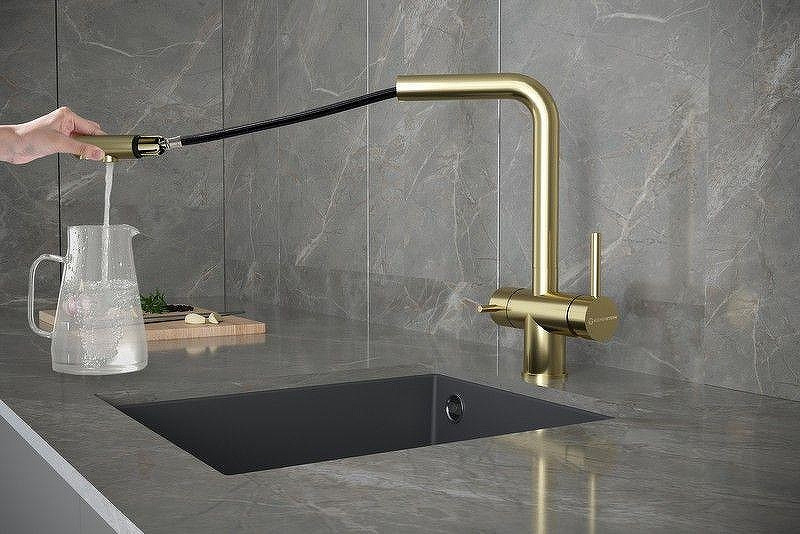 Смеситель для кухни KUCHENSTERN FOKUS-FS 401BL40 цвет Черный матовый