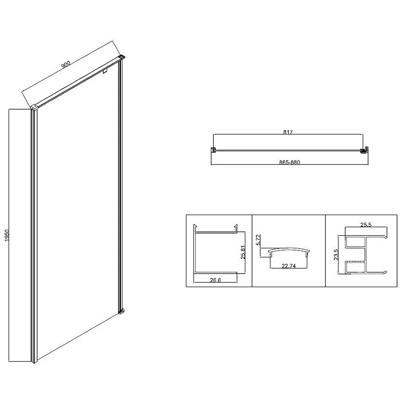 Душевой уголок Vincea Slim-N 100x90 VSR-5SN9010CLGM профиль Вороненая сталь стекло прозрачное