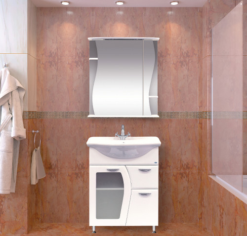 Зеркальный шкаф Misty Лиана 65 R Э-Лиа02065-01СвП с подсветкой Белый