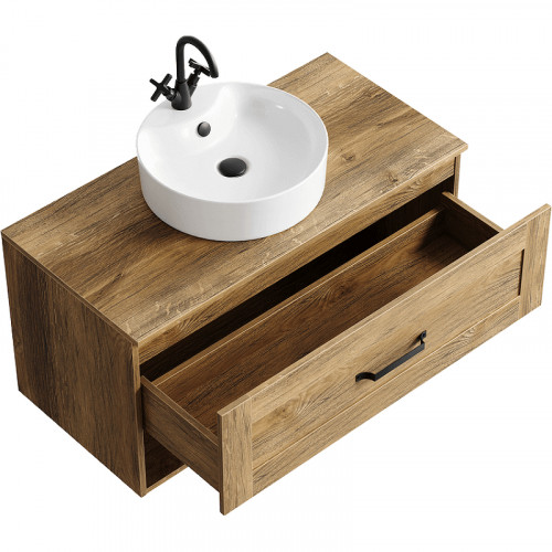 Тумба под раковину Aqwella Craft 100 CRF0110DB подвесная Дуб балтийский МДФ / ЛДСП